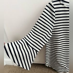 Green Envelope Striped Top - Bell Sleeves